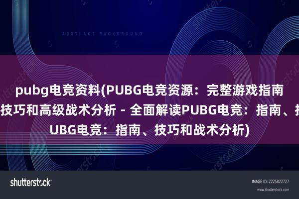 pubg电竞资料(PUBG电竞资源：完整游戏指南、职业选手战术技巧和高级战术分析 - 全面解读PUBG电竞：指南、技巧和战术分析)