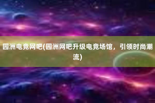 园洲电竞网吧(园洲网吧升级电竞场馆，引领时尚潮流)