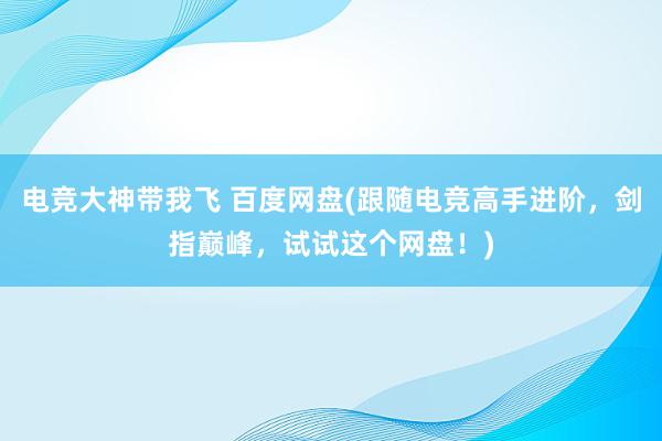 电竞大神带我飞 百度网盘(跟随电竞高手进阶，剑指巅峰，试试这个网盘！)