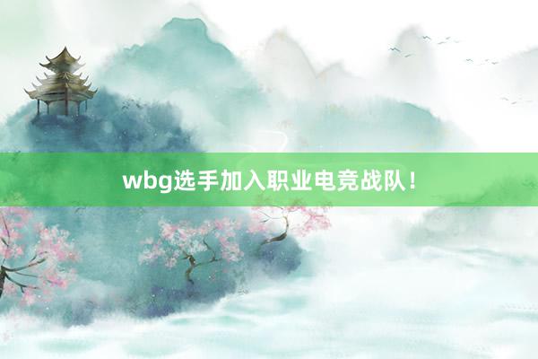 wbg选手加入职业电竞战队！