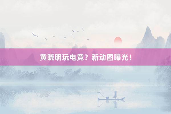 黄晓明玩电竞？新动图曝光！