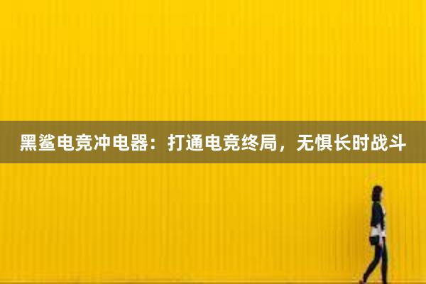 黑鲨电竞冲电器：打通电竞终局，无惧长时战斗